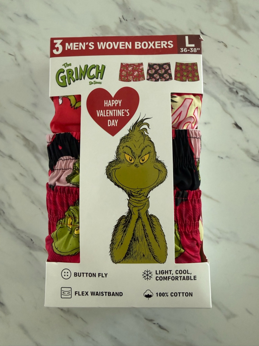 Nwt The Grinch Men's Woven Boxer Briefs set